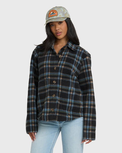 Billabong Women's Breezy Sherpa Shacket - Black Sands