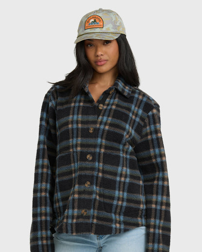 Billabong Women's Breezy Sherpa Shacket - Black Sands