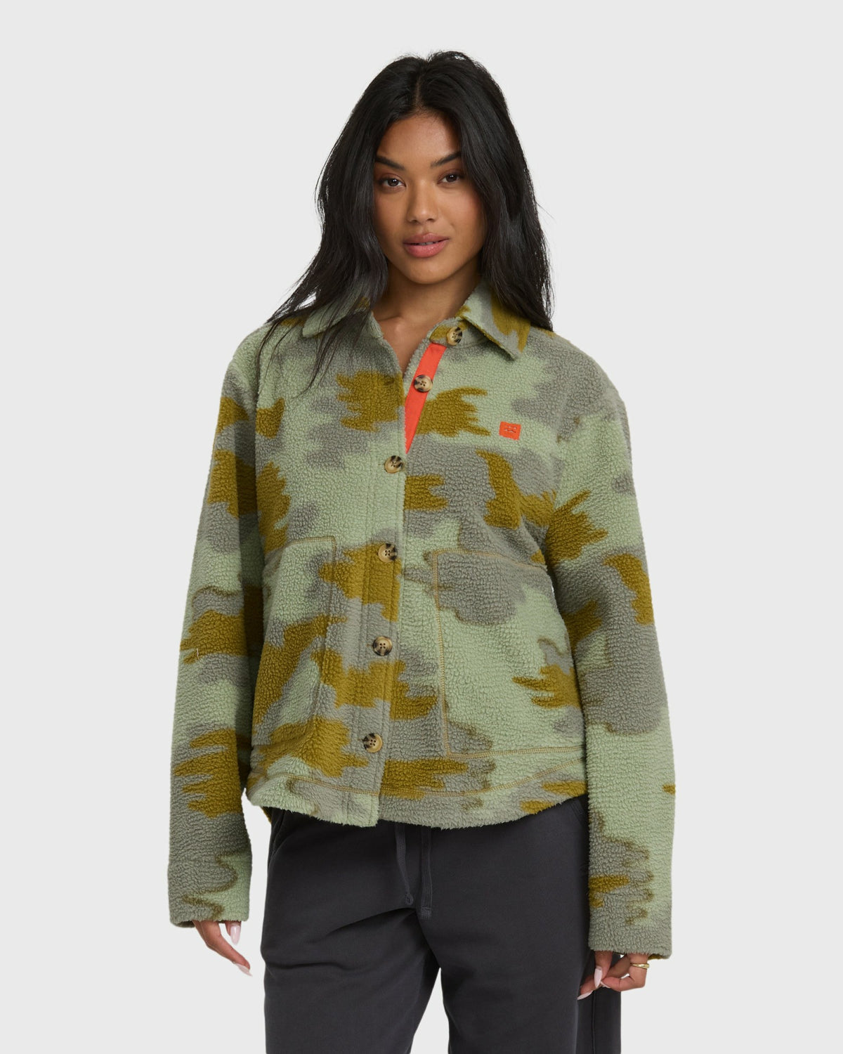 Billabong Women's Breezy Sherpa Shacket - Camoflauge