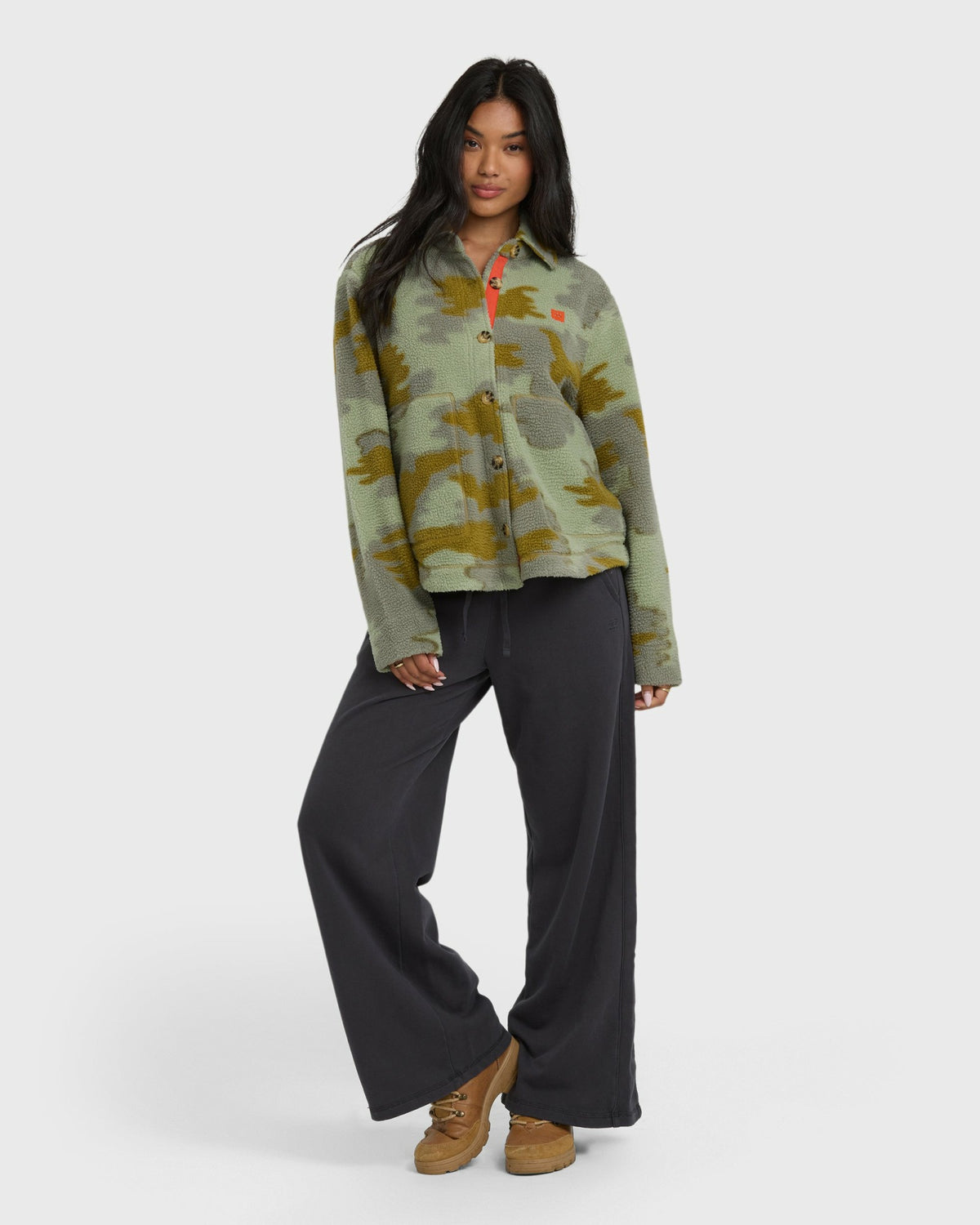 Billabong Women's Breezy Sherpa Shacket - Camoflauge