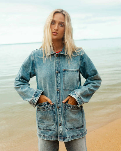 Billabong Women's Denim Chore Coat - Atlantic Deep