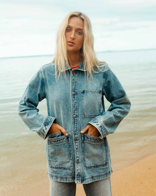 Billabong Women's Denim Chore Coat - Atlantic Deep