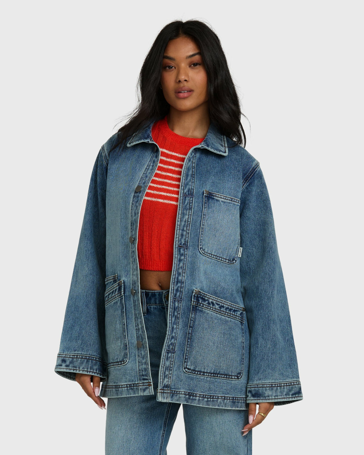 Billabong Women's Denim Chore Coat - Atlantic Deep