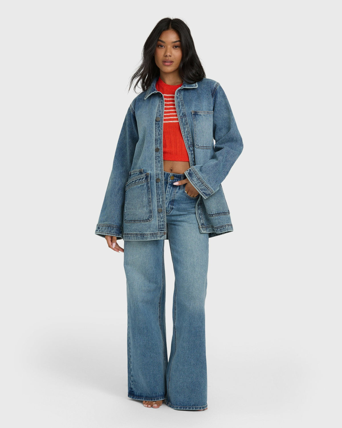 Billabong Women's Denim Chore Coat - Atlantic Deep