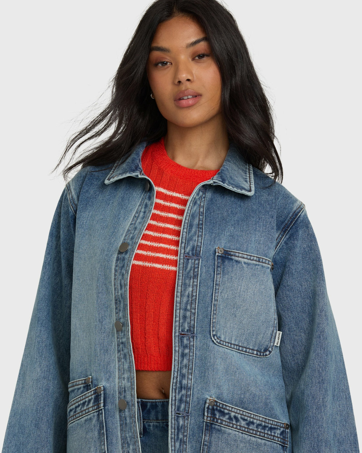 Billabong Women's Denim Chore Coat - Atlantic Deep