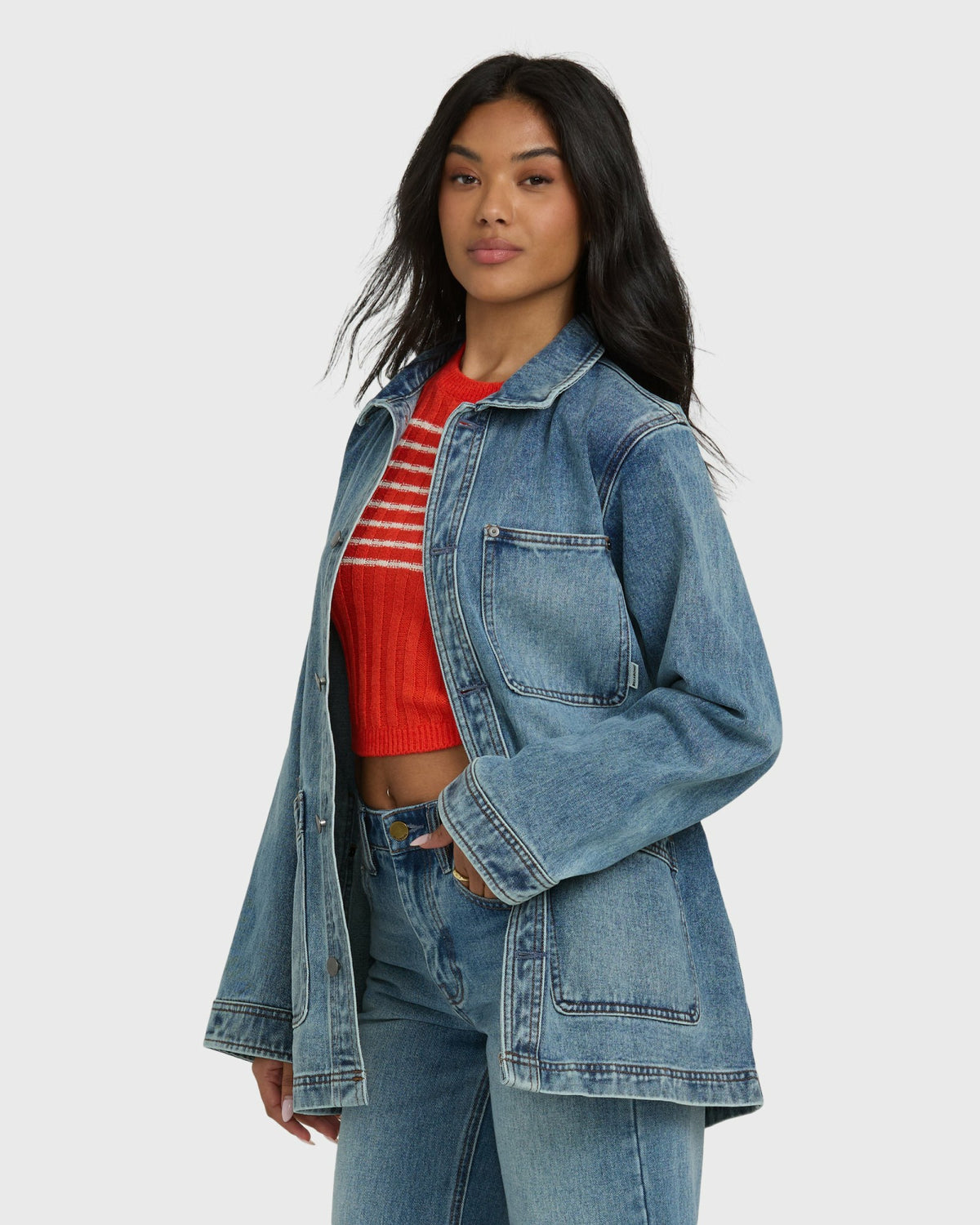 Billabong Women's Denim Chore Coat - Atlantic Deep