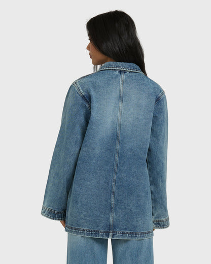 Billabong Women's Denim Chore Coat - Atlantic Deep