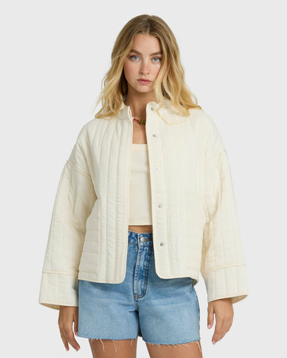 Billabong Women's Folk Story 2 Quilted Jacket - White Cap