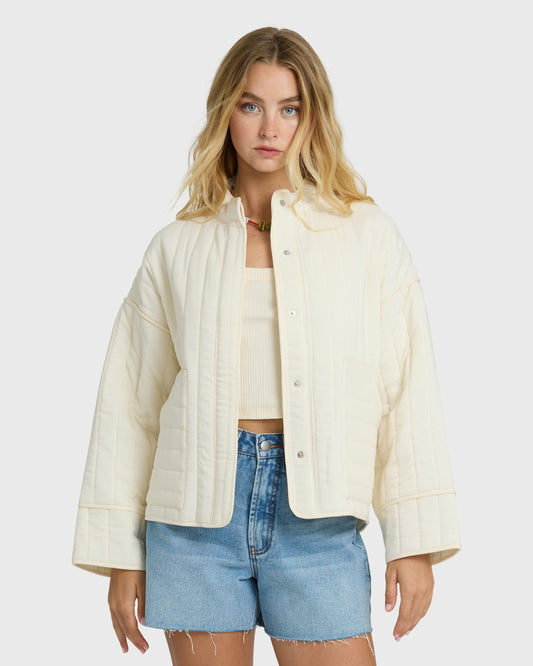 Billabong Women's Folk Story 2 Quilted Jacket - White Cap
