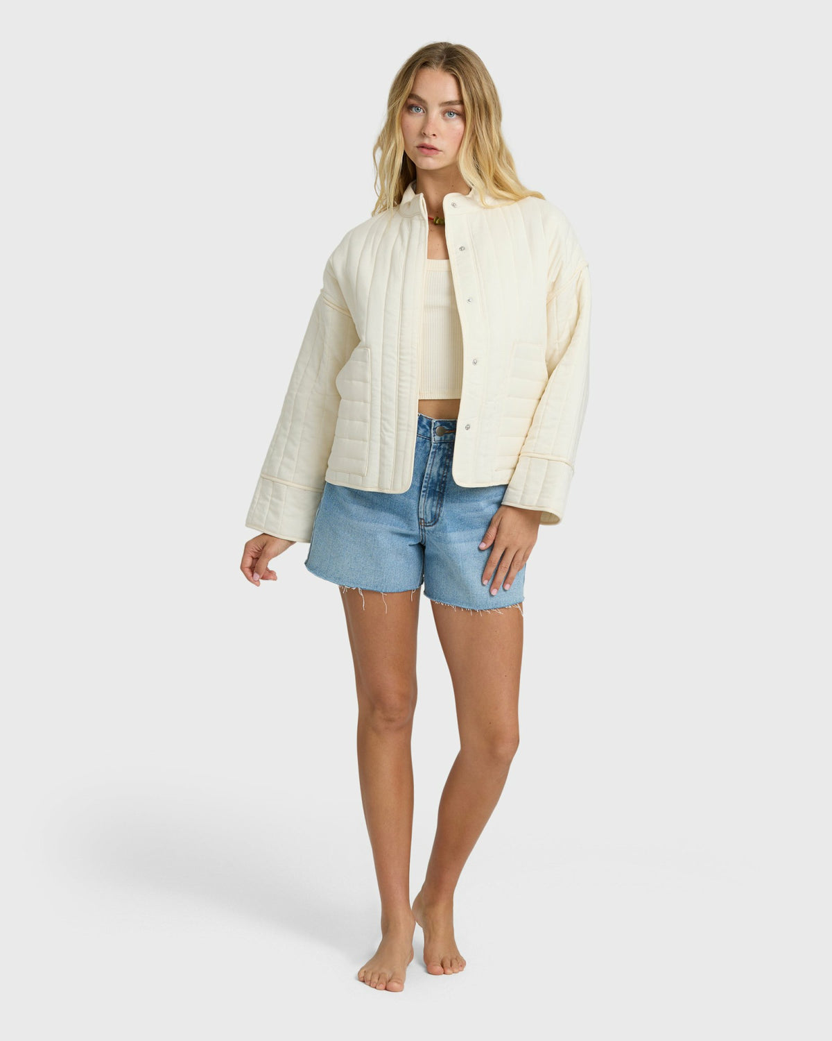 Billabong Women's Folk Story 2 Quilted Jacket - White Cap