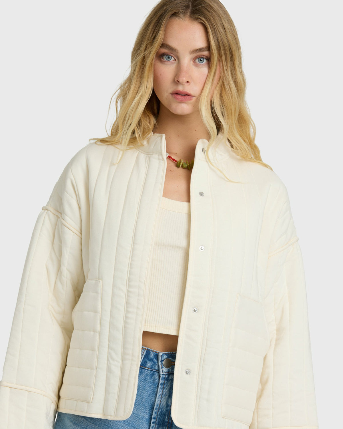 Billabong Women's Folk Story 2 Quilted Jacket - White Cap