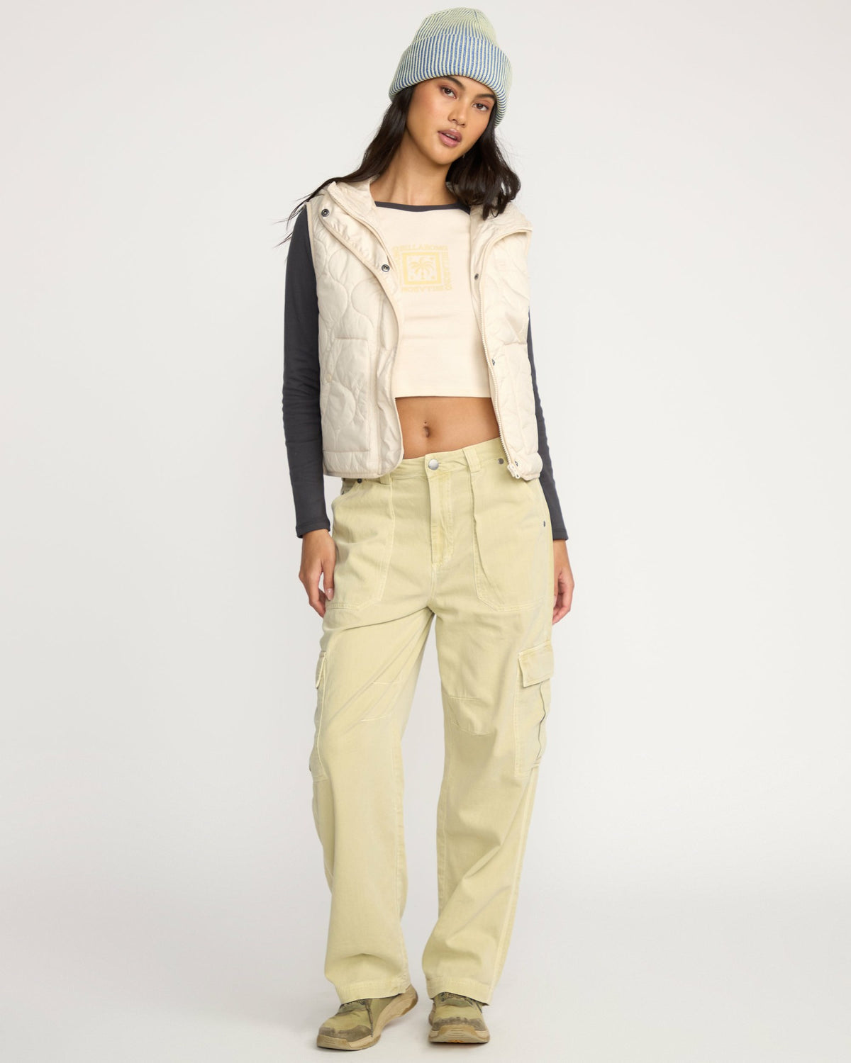 Billabong Women's A\/Div Cliffs Quilted Lightweight Vest - Whitecap