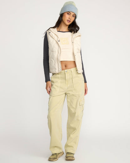 Billabong Women's A\/Div Cliffs Quilted Lightweight Vest - Whitecap