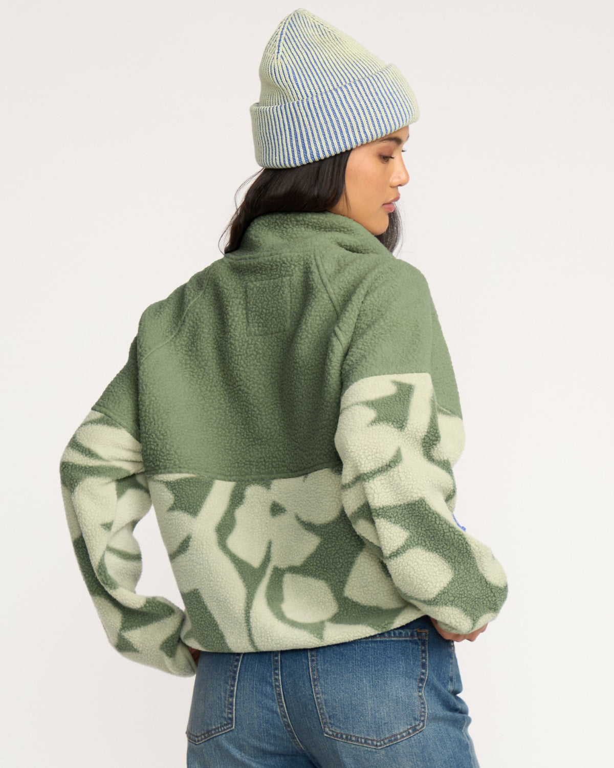 Billabong Women's A\/Div Popoyo Snap Up Sherpa Fleece Jacket - Seagrass
