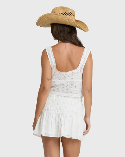 Billabong Women's Eyelet Forever Mini Skirt - Salt Crystal