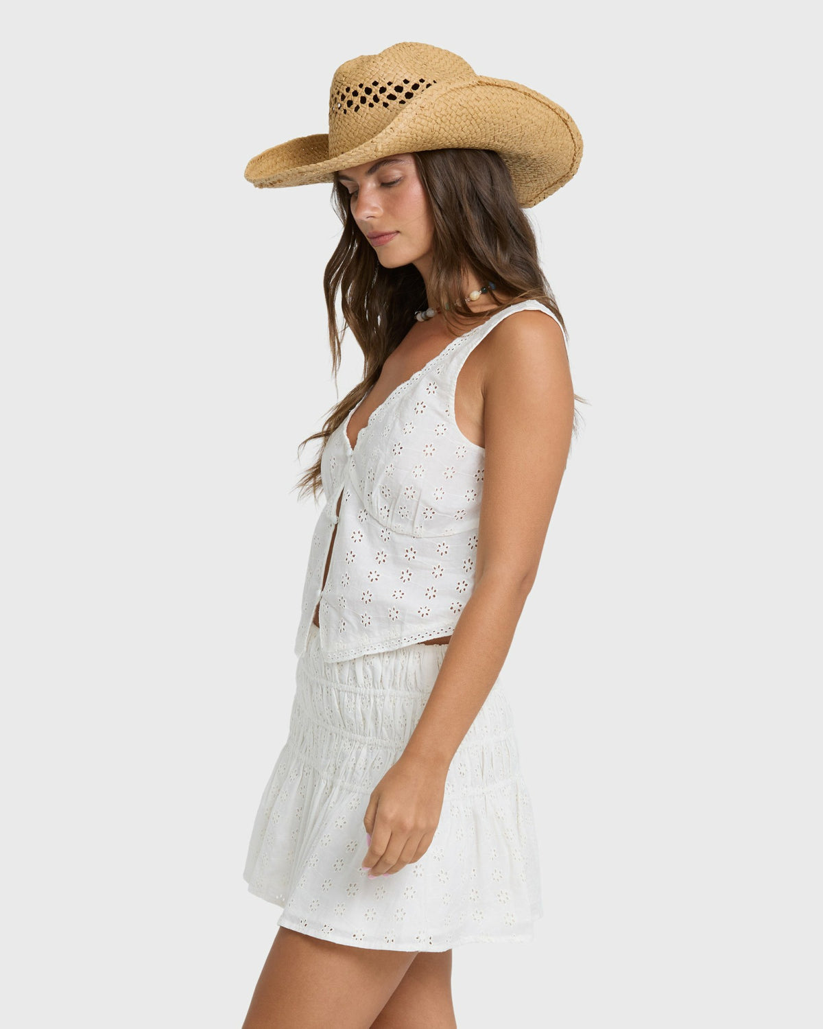 Billabong Women's Eyelet Forever Mini Skirt - Salt Crystal