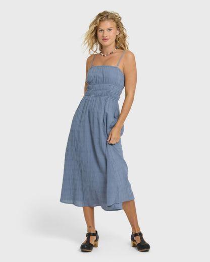 Billabong Women's In The Sky 2 Midi Dress - Blue Smoke