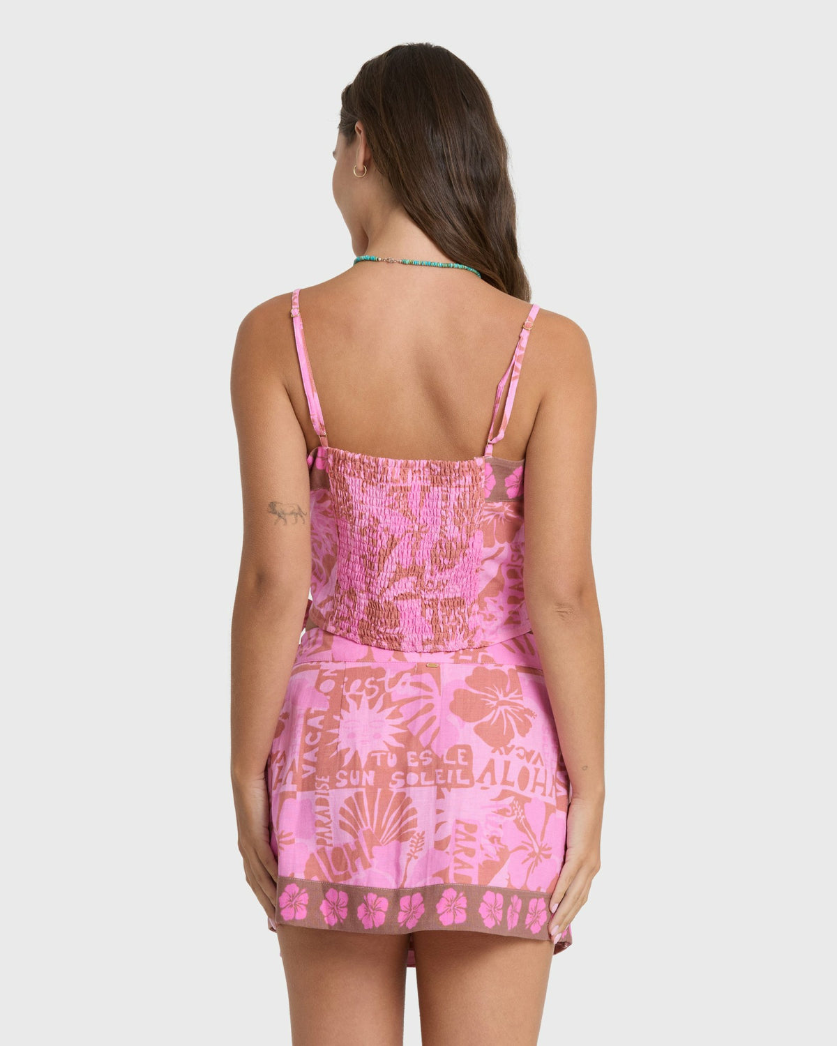Billabong Women's Sun Faded Yarn-Dyed Wrap Mini Skirt - Party Pink