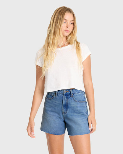 Billabong Women's Riley Cut-Off Denim Shorts - Pacific Wash