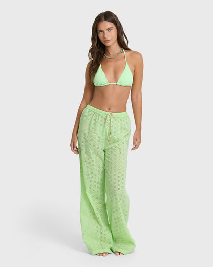 Billabong Women's Sun Lit Cover Up Pants - Green Glow