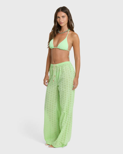 Billabong Women's Sun Lit Cover Up Pants - Green Glow