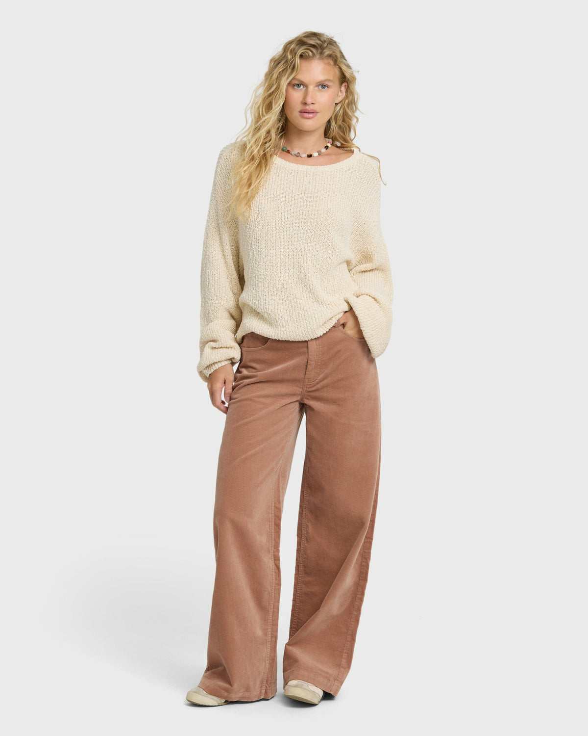 Billabong Women's Uncut Cord Pants - Sugar Almond