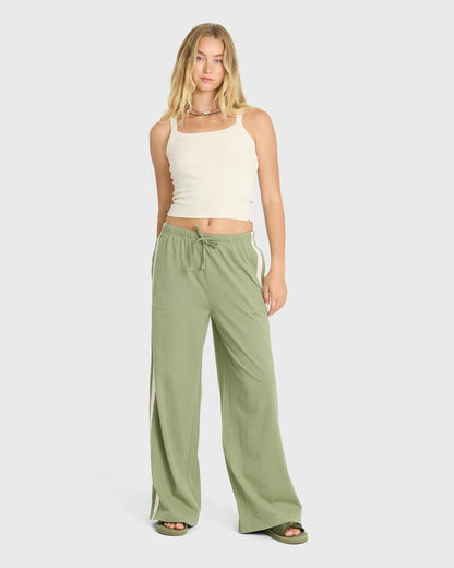 Billabong Women's Wave Stamp Knit Pants - Army Green