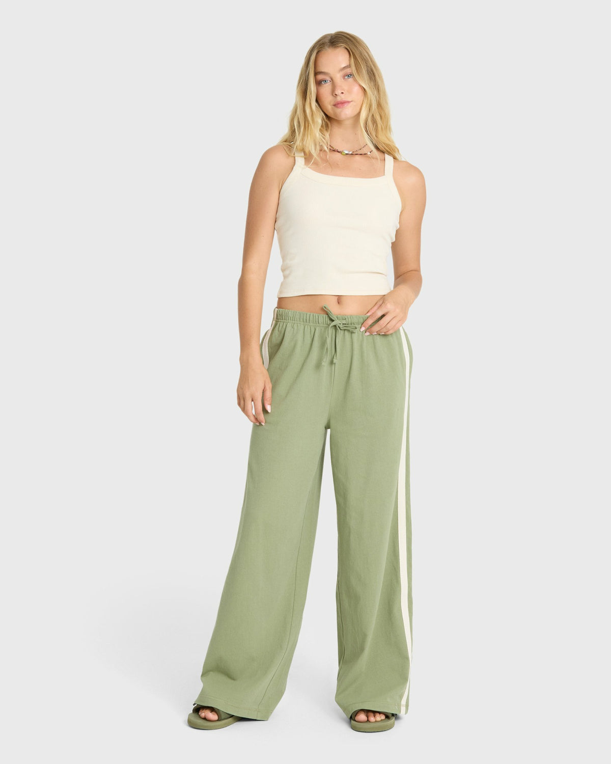 Billabong Women's Wave Stamp Knit Pants - Army Green