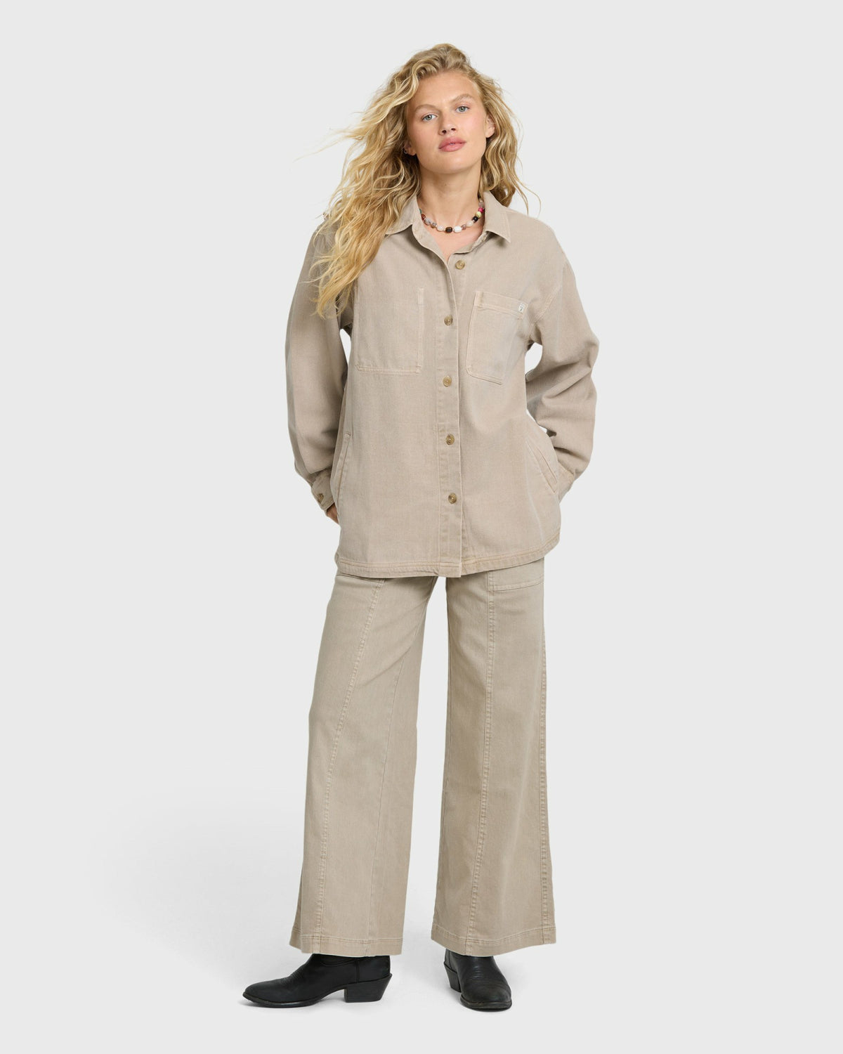 Billabong Women's Rival Wide Leg Pants - Cobblestone