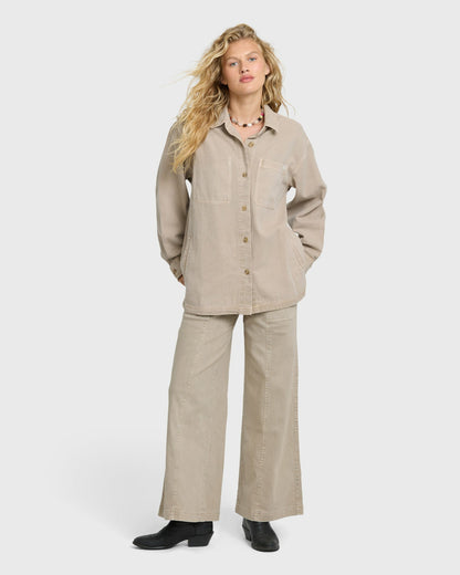 Billabong Women's Rival Wide Leg Pants - Cobblestone