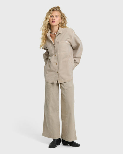 Billabong Women's Rival Wide Leg Pants - Cobblestone