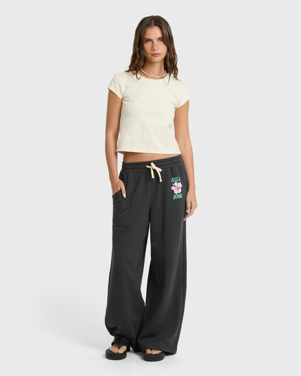 Billabong Women's Midnight Session Fleece Pants - Off Black