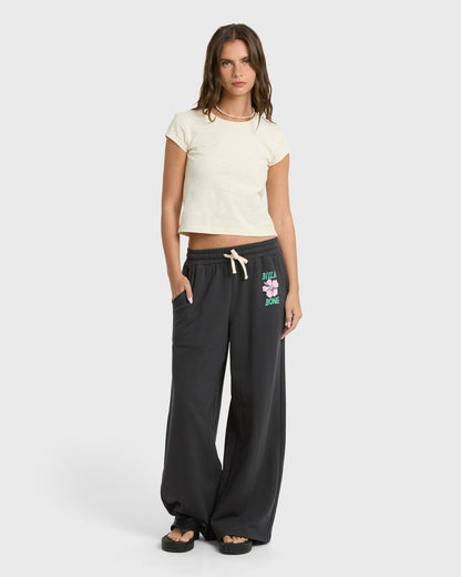 Billabong Women's Midnight Session Fleece Pants - Off Black