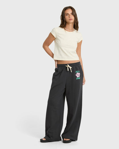 Billabong Women's Midnight Session Fleece Pants - Off Black
