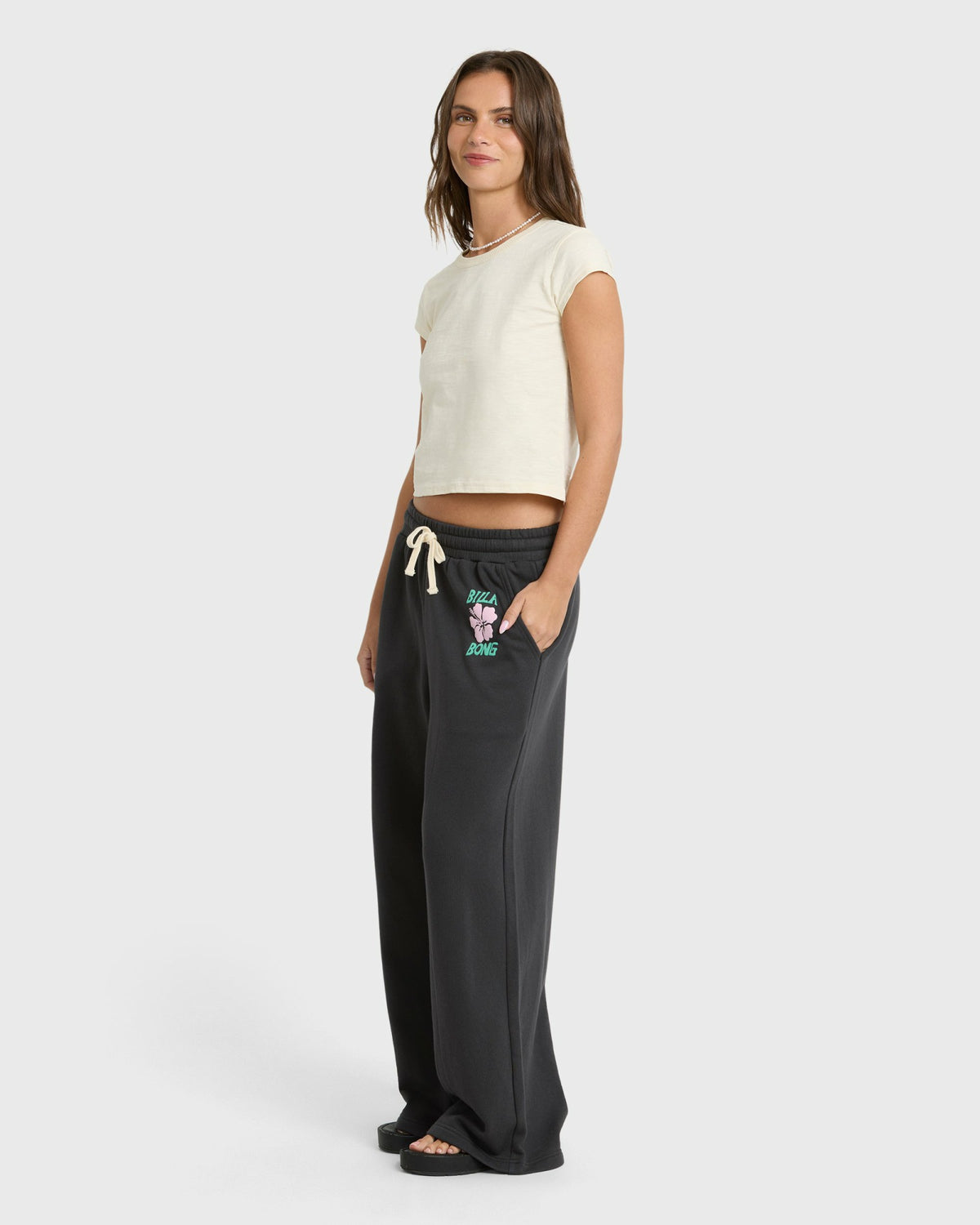Billabong Women's Midnight Session Fleece Pants - Off Black