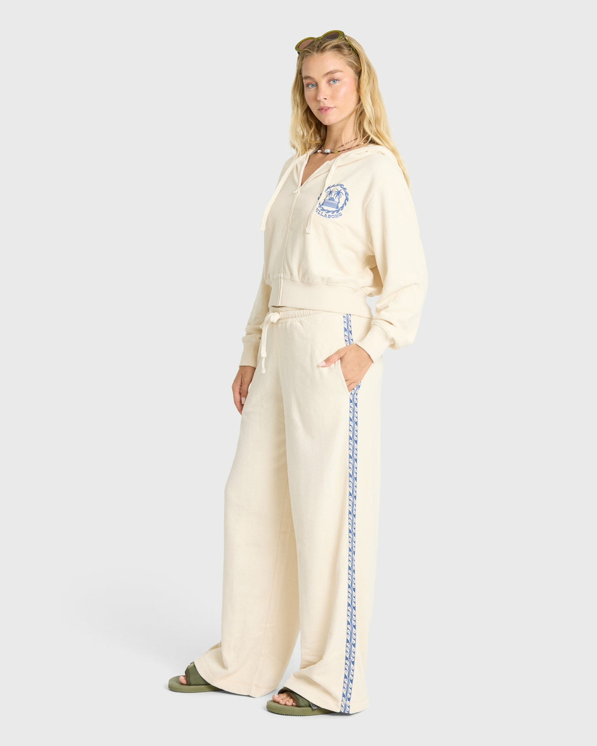 Billabong Women's Palm 73 Fleece Sweatpants - White Cap