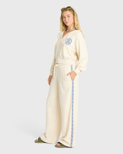 Billabong Women's Palm 73 Fleece Sweatpants - White Cap