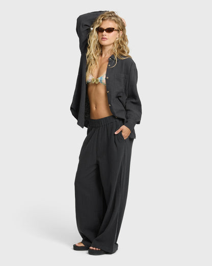 Billabong Women's Follow Me Pants - Black Sands