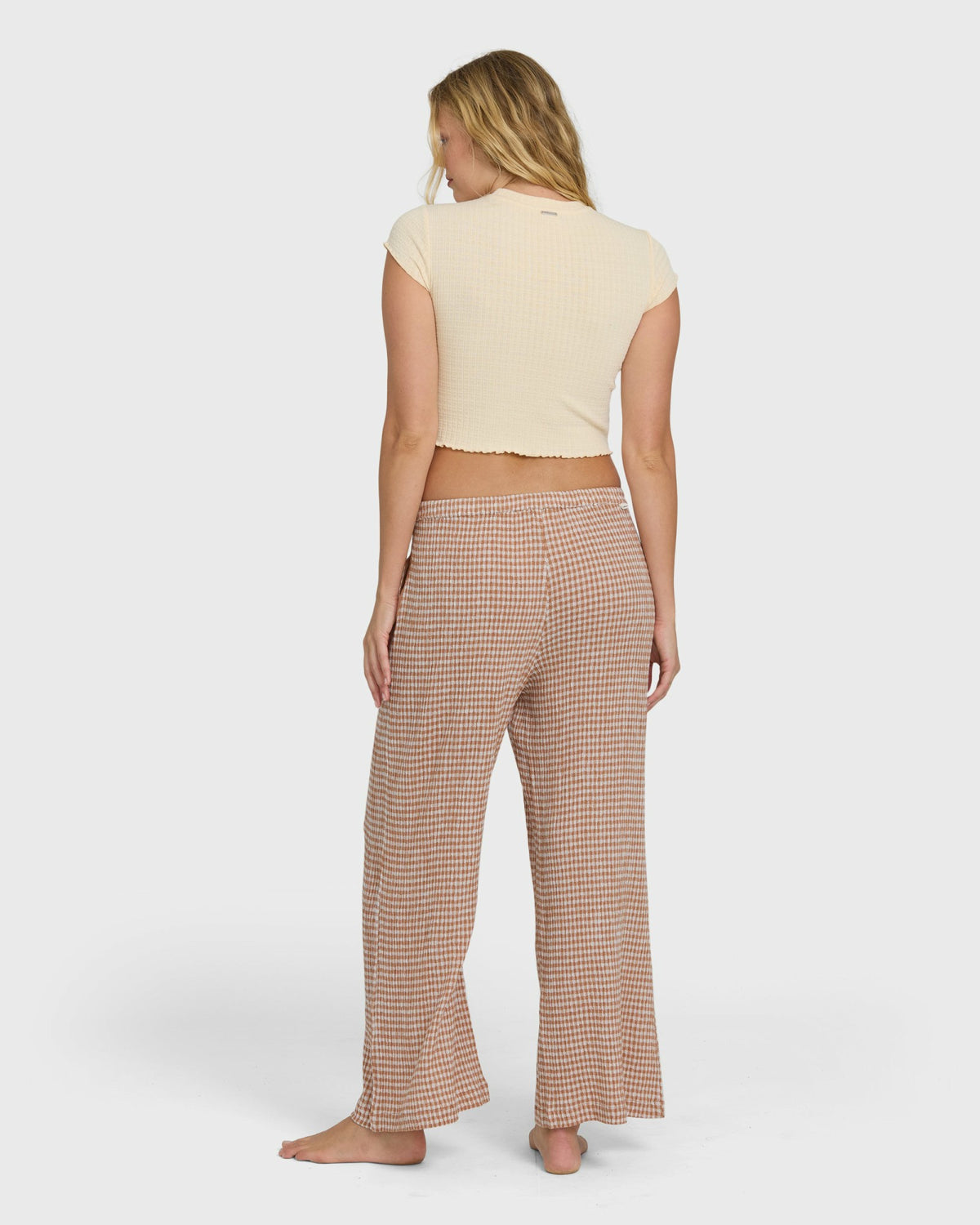Billabong Women's Wanderer Bitty Check Pants - Sugar Almond
