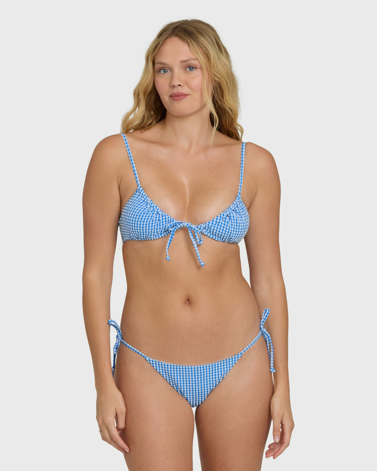 Billabong Women's Mini Wave Check Cara Bralette Bikini Top - True Blue