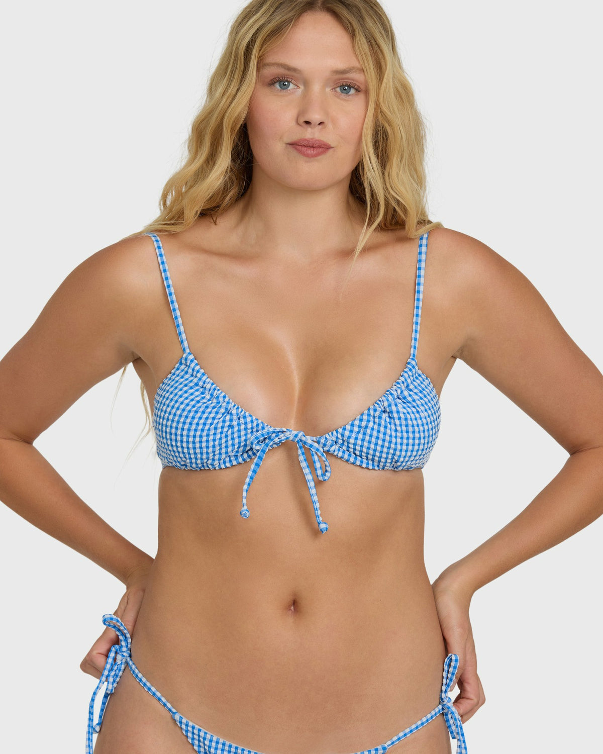 Billabong Women's Mini Wave Check Cara Bralette Bikini Top - True Blue