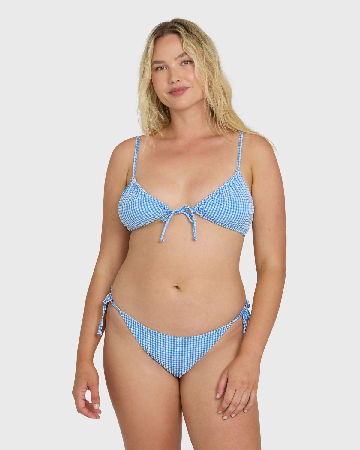 Billabong Women's Mini Wave Check Cara Bralette Bikini Top - True Blue