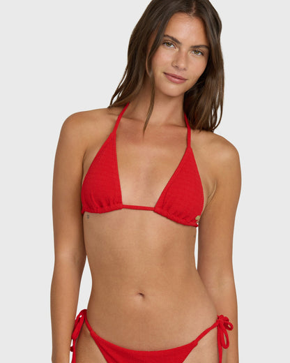 Billabong Women's Rising Tide Remi Triangle Bikini Top - Fiesta Red