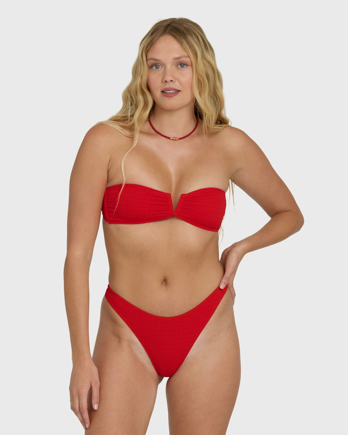 Billabong Women's Rising Tide Skimpy Hike Bikini Bottoms - Fiesta Red