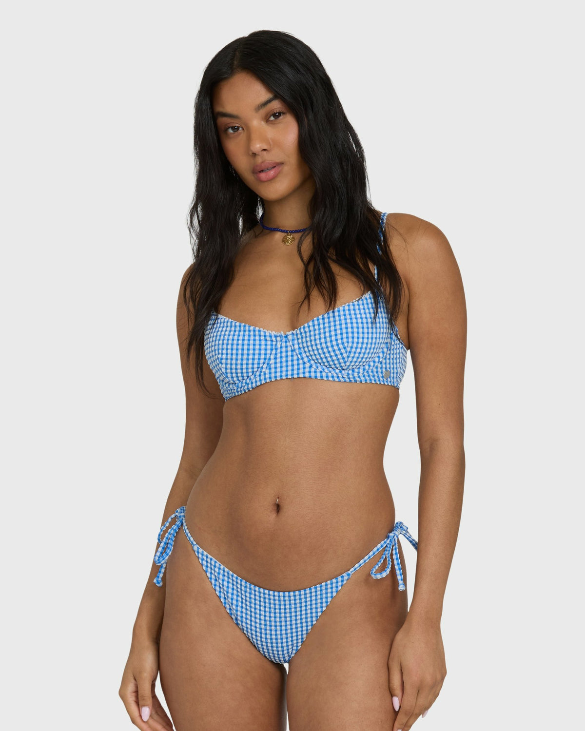 Billabong Women's Mini Wave Check Helena Underwire Bikini Top - True Blue