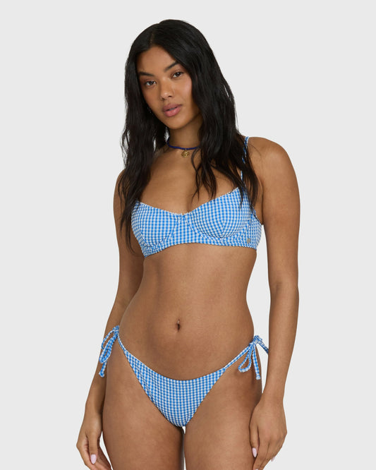 Billabong Women's Mini Wave Check Helena Underwire Bikini Top - True Blue