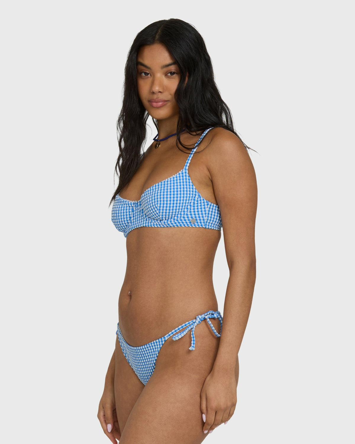 Billabong Women's Mini Wave Check Helena Underwire Bikini Top - True Blue