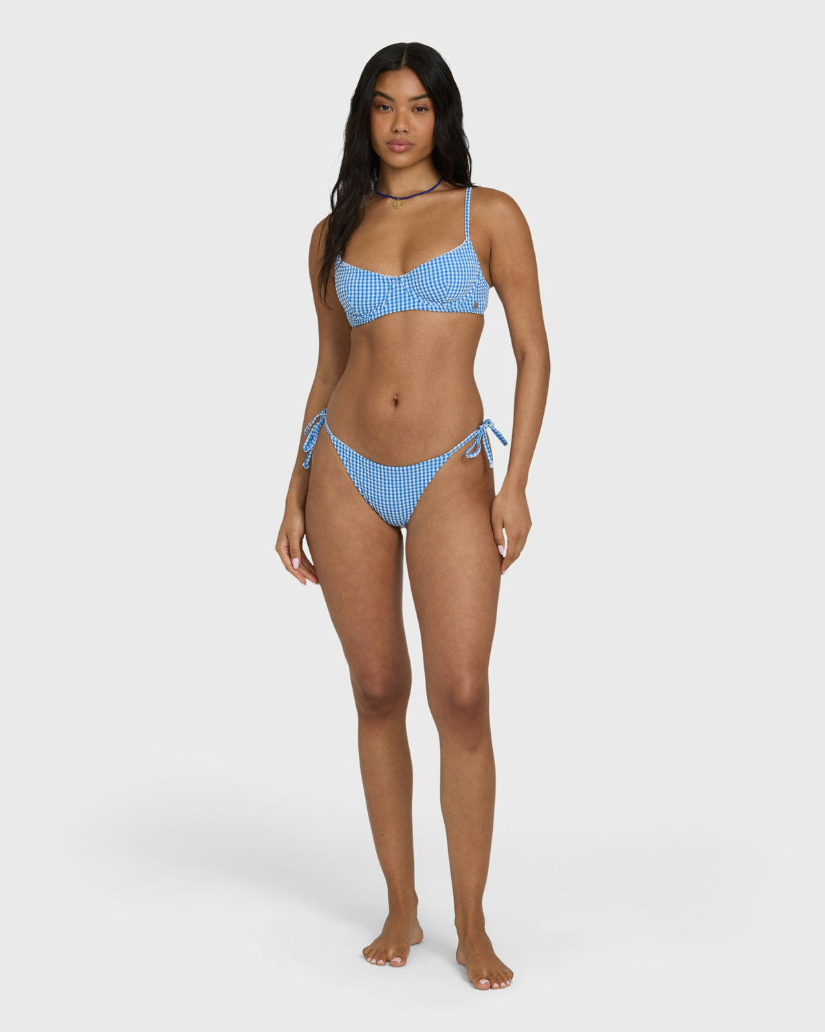 Billabong Women's Mini Wave Check Helena Underwire Bikini Top - True Blue