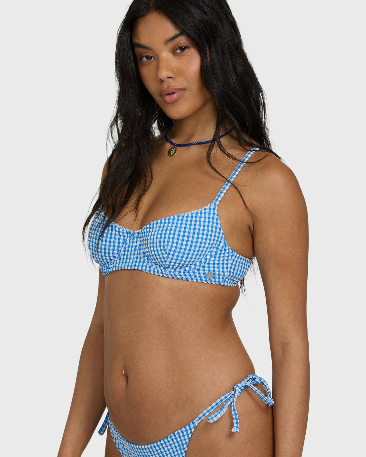 Billabong Women's Mini Wave Check Helena Underwire Bikini Top - True Blue