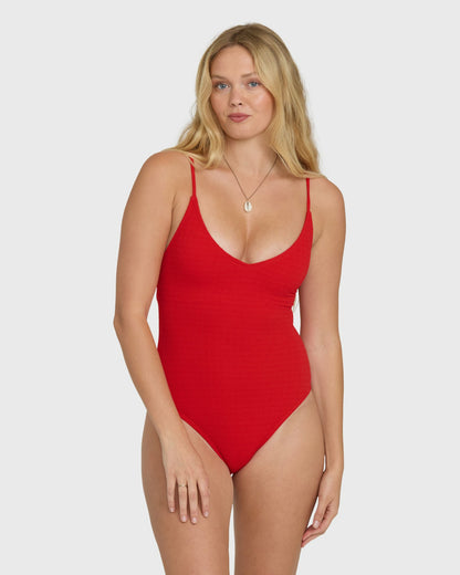 Billabong Women's Rising Tide Strappy One Piece Swimsuit - Fiesta Red